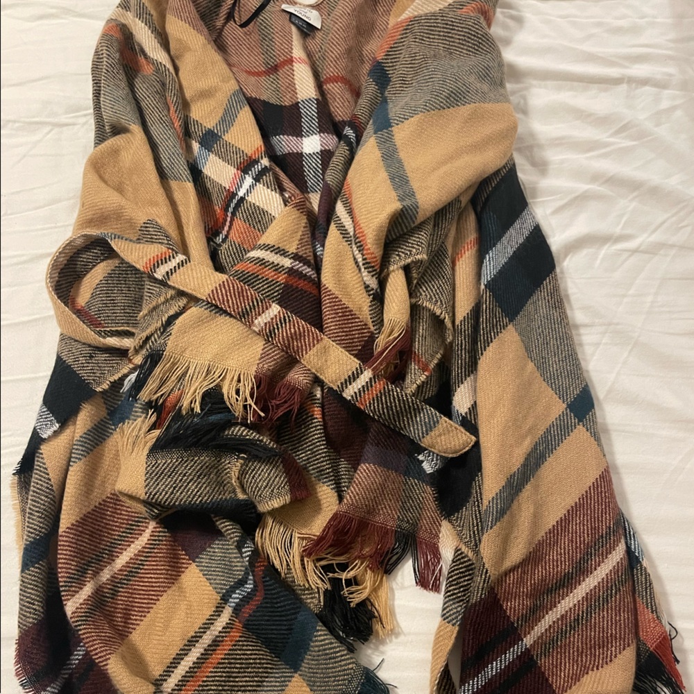 Dry Goods brand fall shawl with belt. Never worn! Smoke free home. One Size.
